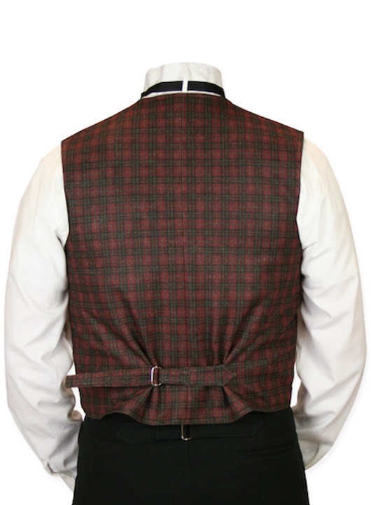 (image for) Deadwood Dude Plaid Vest Double Breasted Shawl Collar